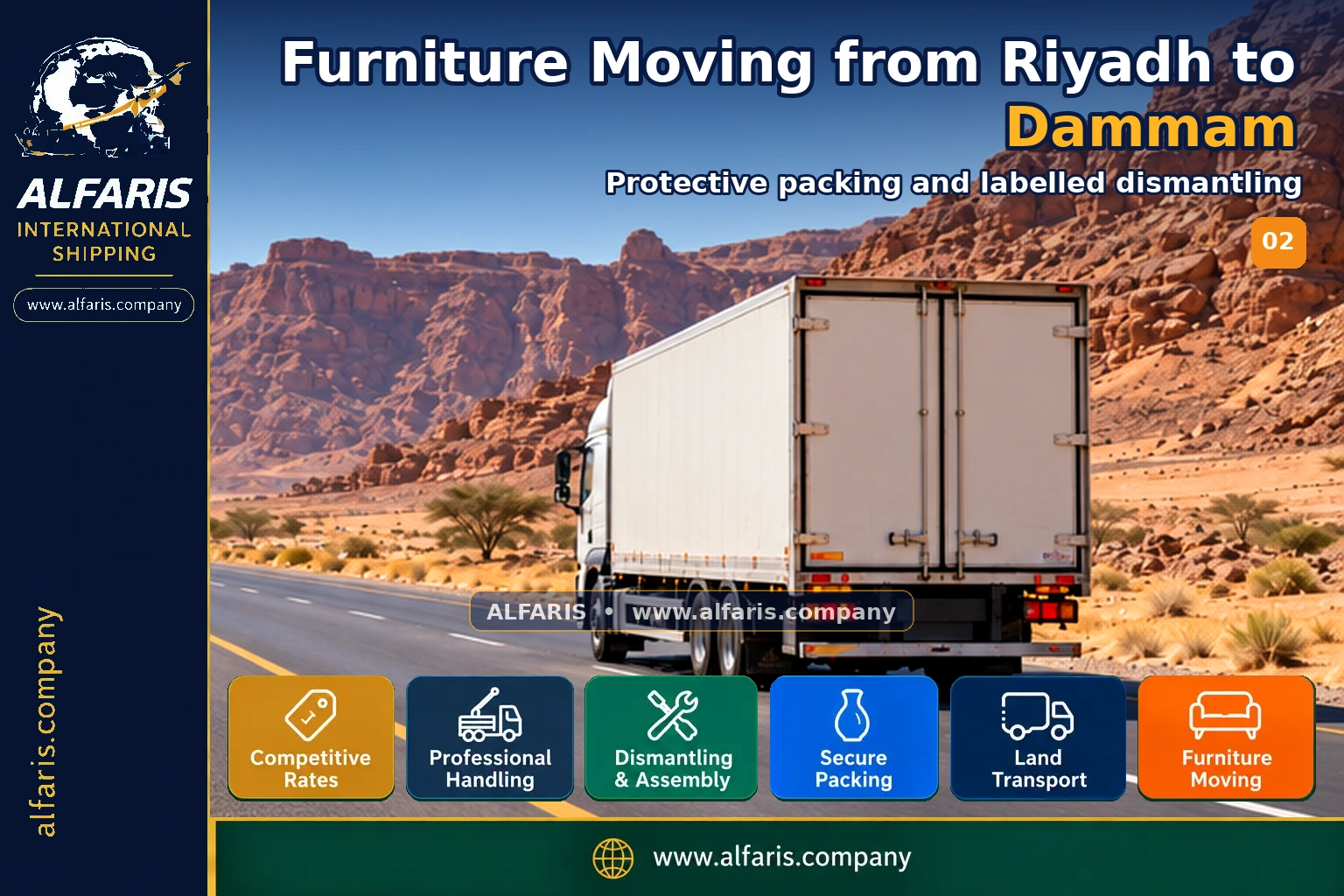 Furniture Moving from Riyadh to Dammam — Protective packing and labelled dismantling