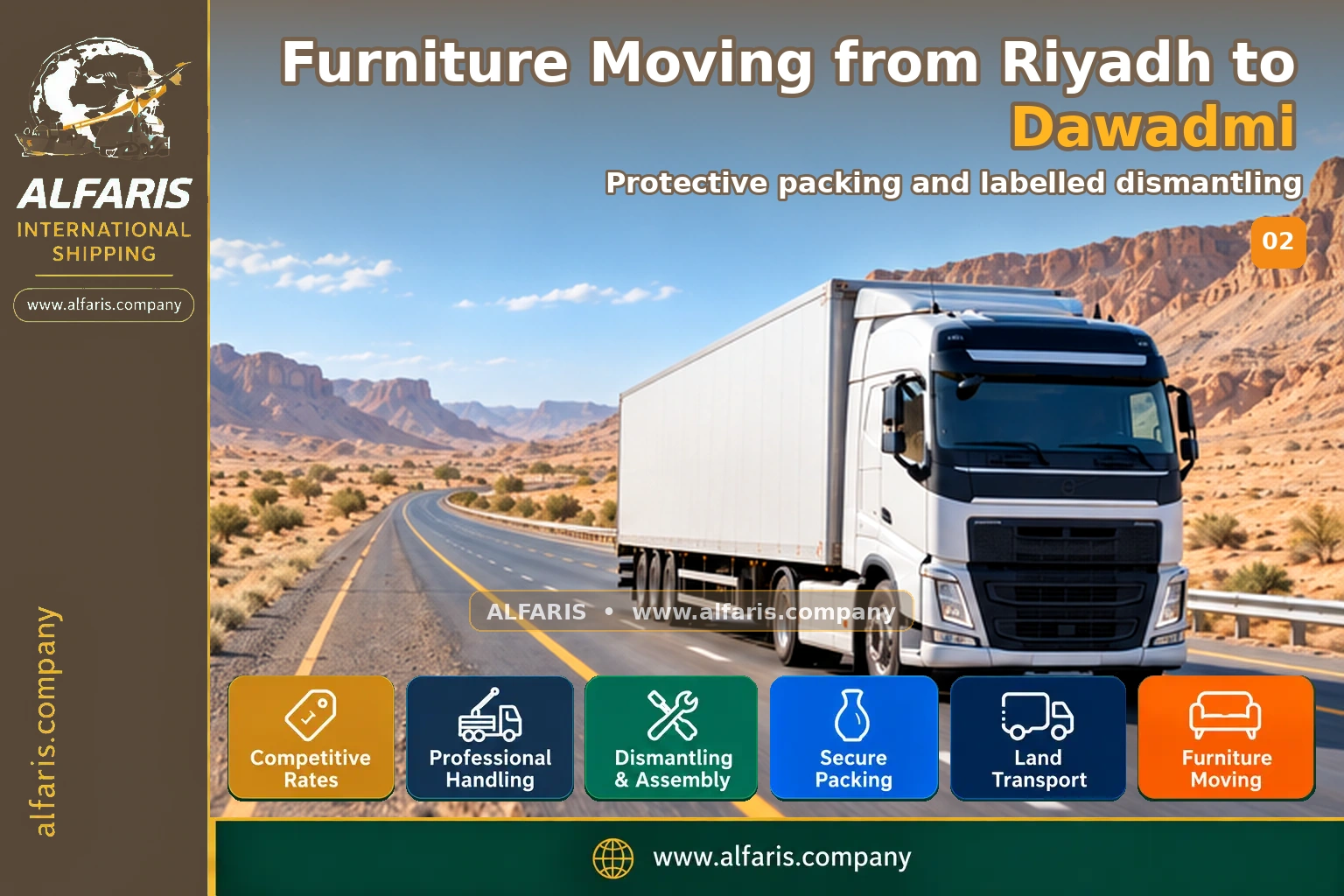 Furniture Moving from Riyadh to Dawadmi — Protective packing and labelled dismantling Furniture Moving from Riyadh to Dawadmi — Protective packing and labelled dismantling
