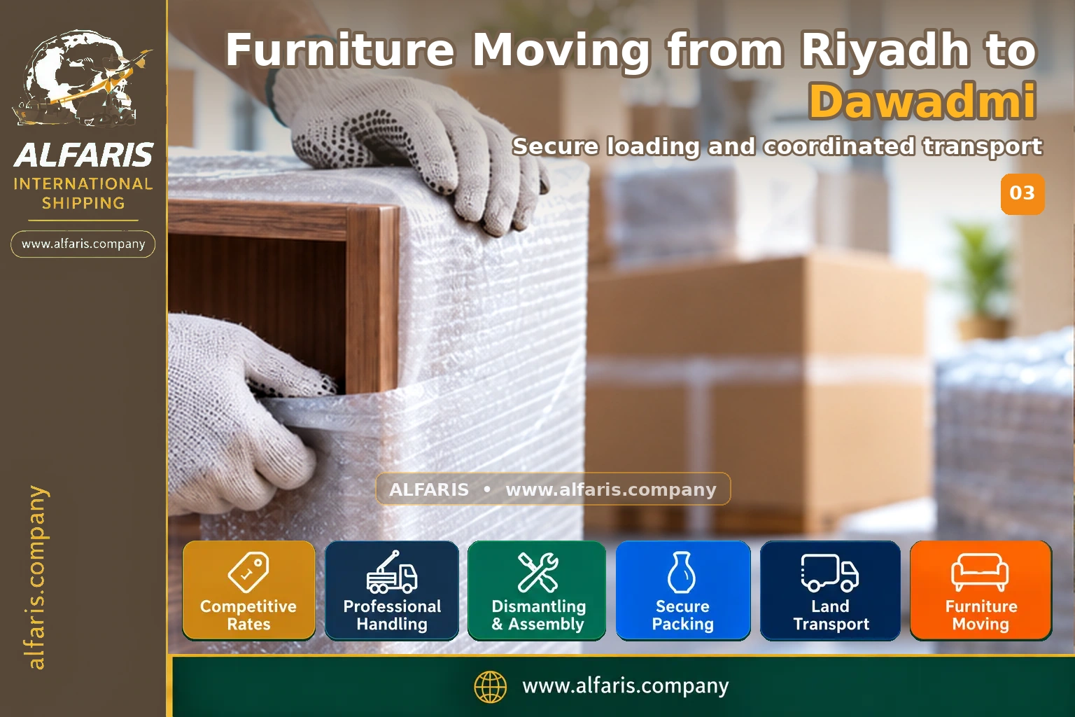 Furniture Moving from Riyadh to Dawadmi — Vehicle loading and route coordination Furniture Moving from Riyadh to Dawadmi — Vehicle loading and route coordination