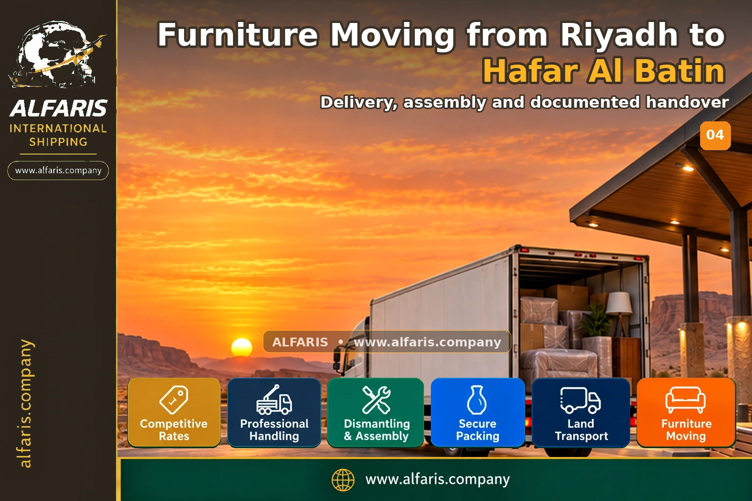 Furniture Moving from Riyadh to Hafar Al Batin — Delivery, assembly and documented handover
