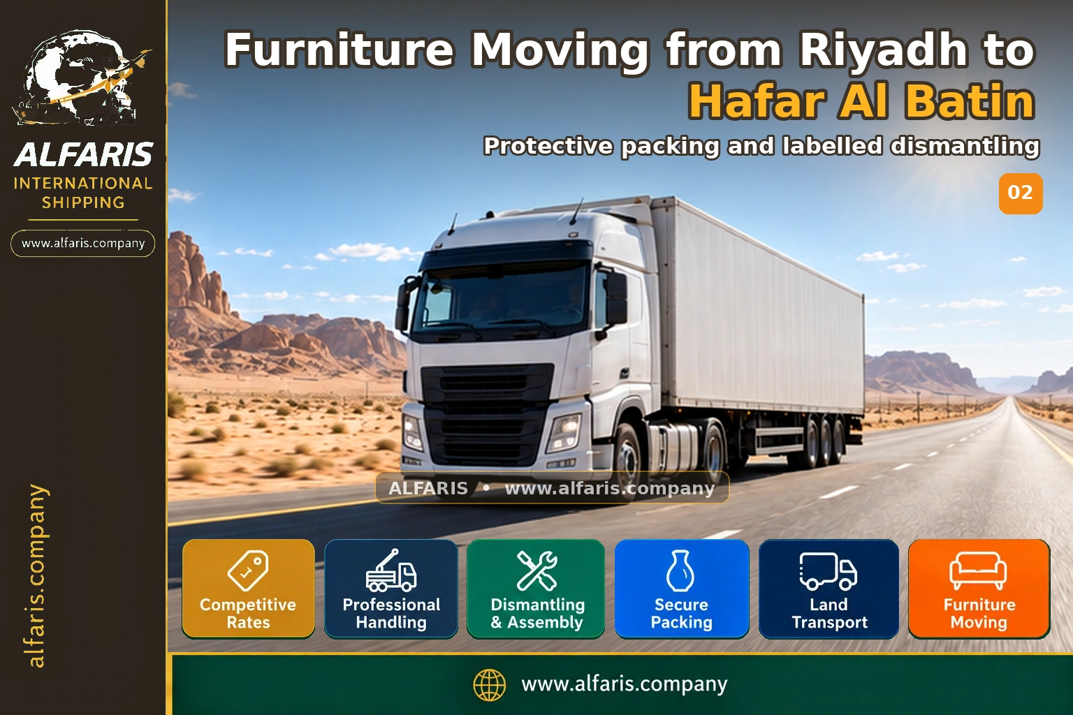 Furniture Moving from Riyadh to Hafar Al Batin — Protective packing and labelled dismantling