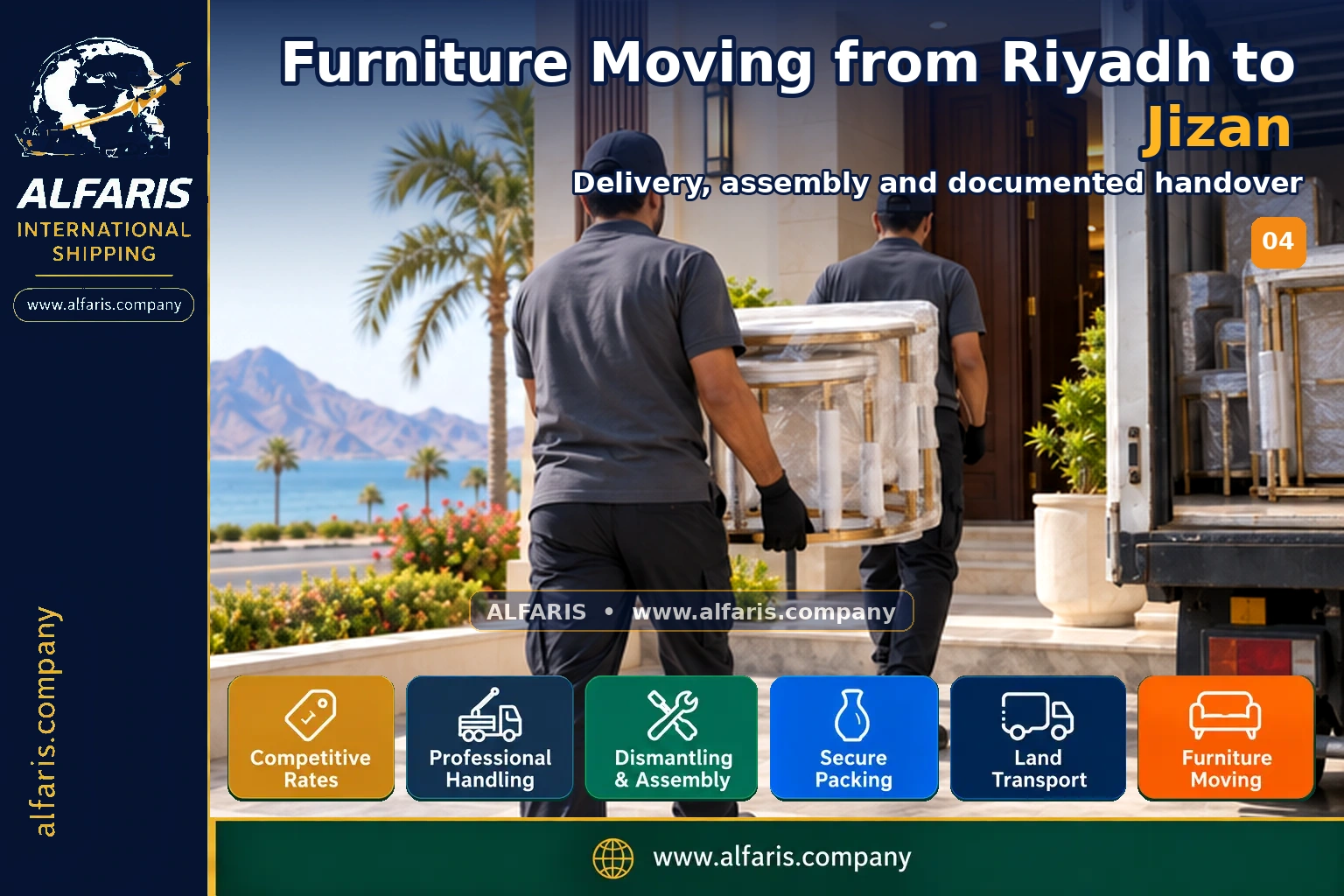Furniture Moving from Riyadh to Jizan — Delivery, assembly and documented handover