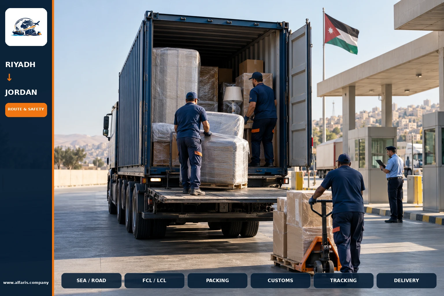 Furniture packaging for shipping to Jordan