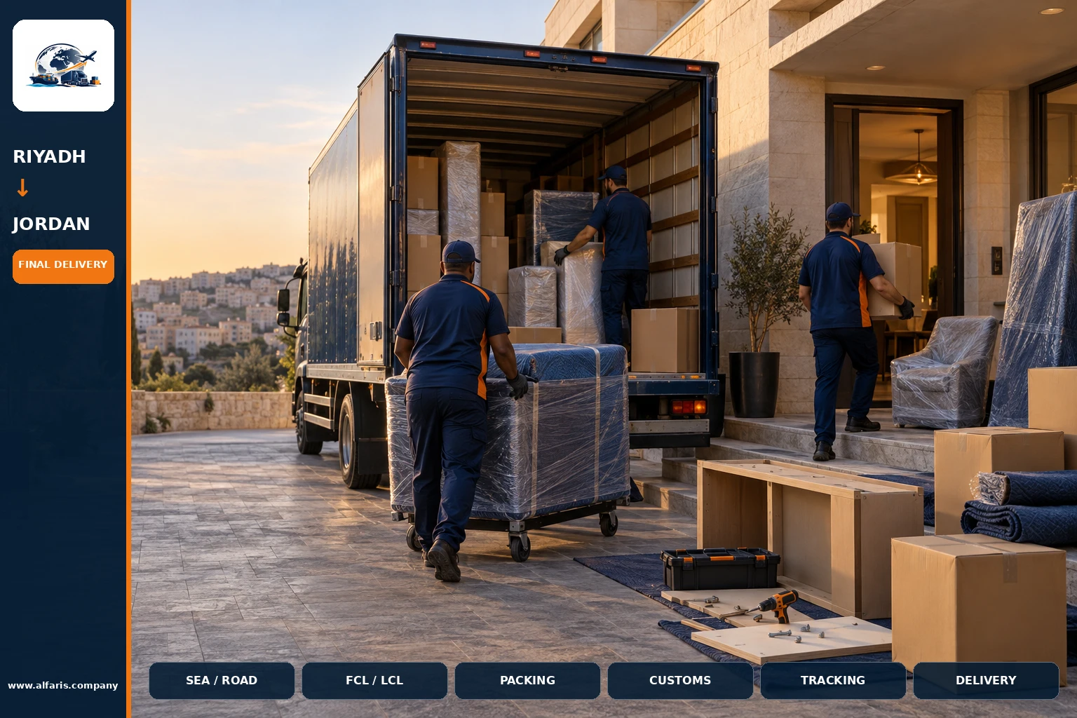 Delivery of shipments in Jordan