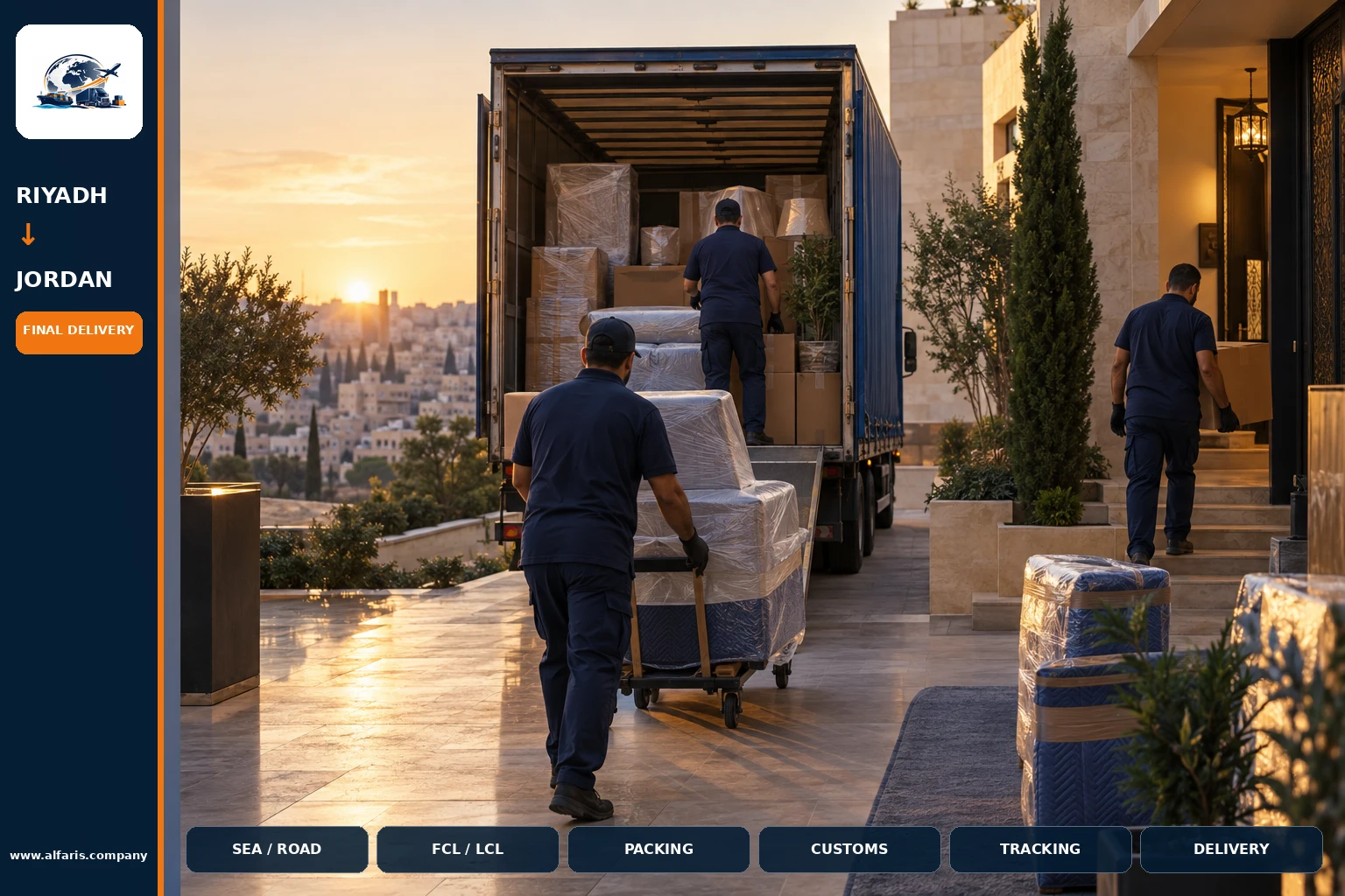 Delivery of shipments in Jordan