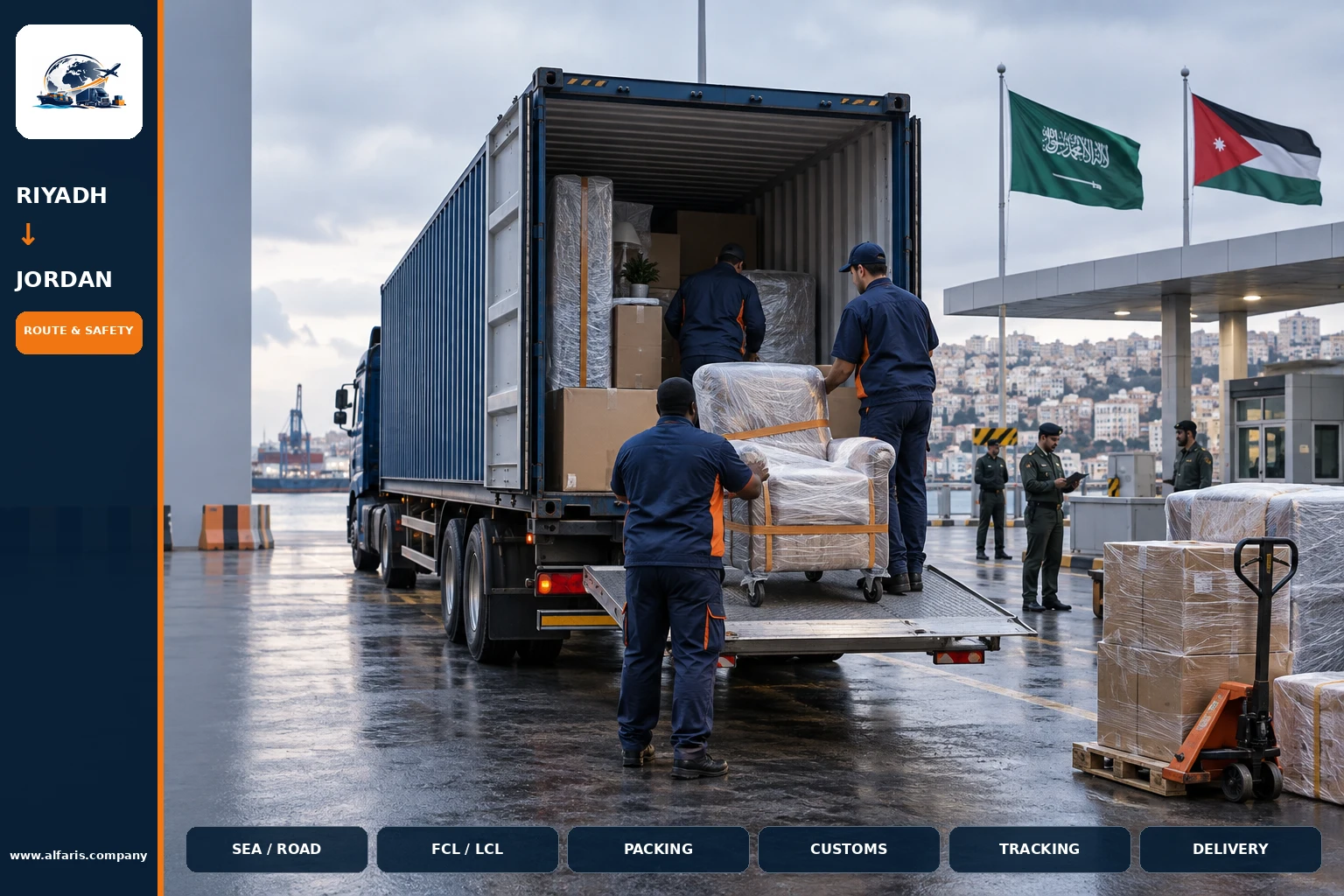 Furniture packaging for shipping to Jordan
