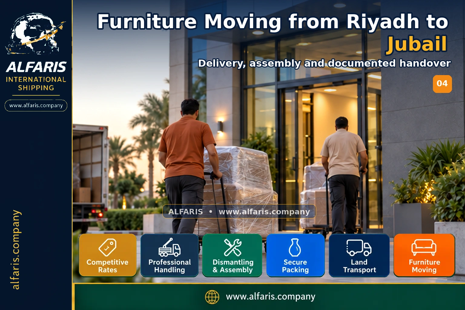 Furniture Moving from Riyadh to Jubail — Delivery, assembly and documented handover