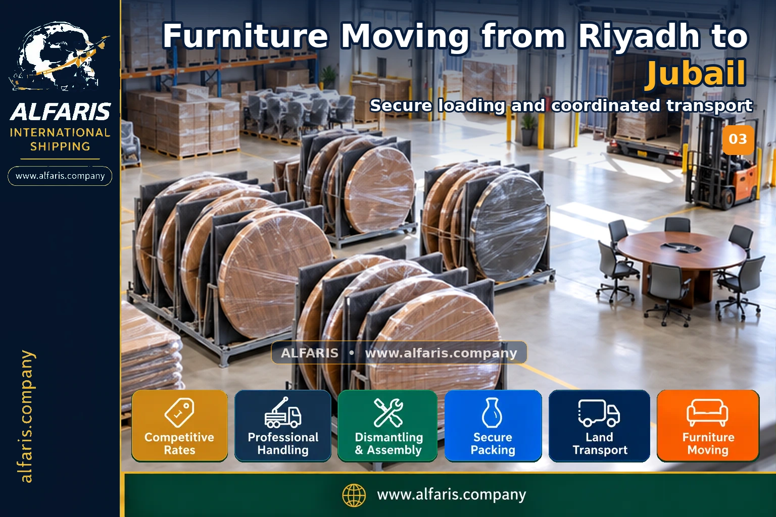 Furniture Moving from Riyadh to Jubail — Vehicle loading and route coordination