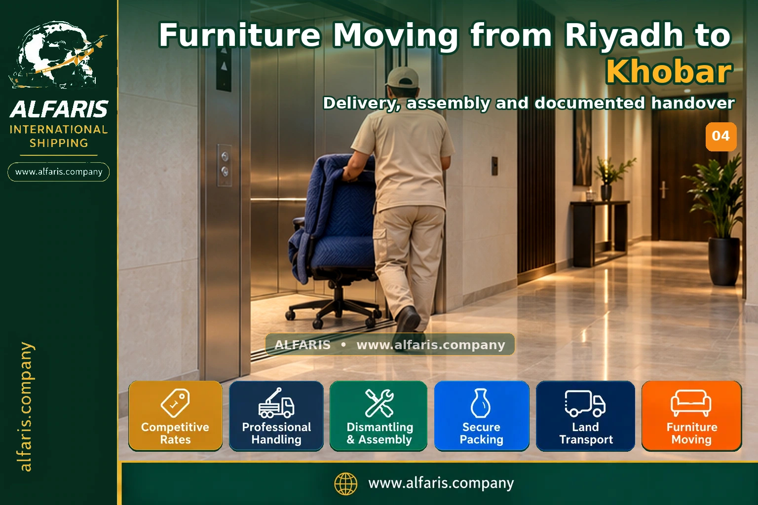 Furniture Moving from Riyadh to Khobar — Delivery, assembly and documented handover
