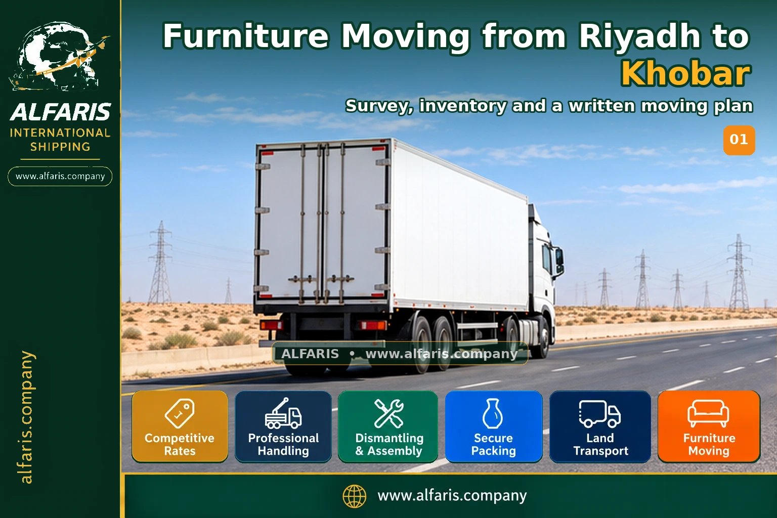 Furniture Moving from Riyadh to Khobar — survey and planning