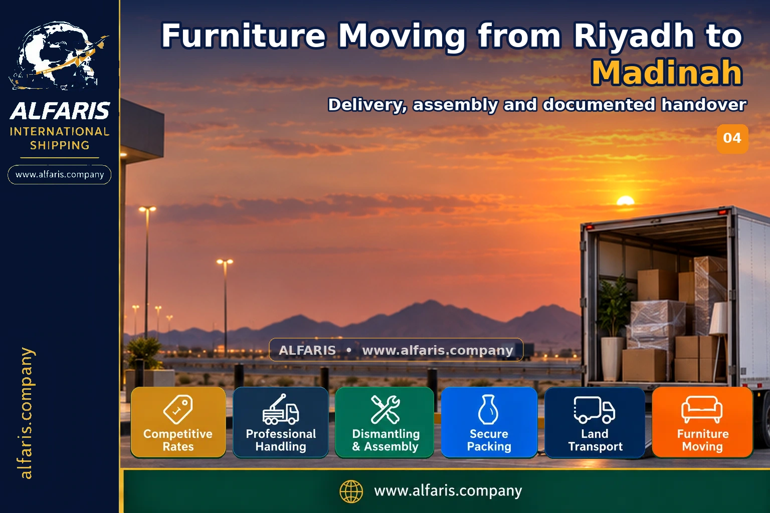 Furniture Moving from Riyadh to Madinah — Delivery, assembly and documented handover Furniture Moving from Riyadh to Madinah — Delivery, assembly and documented handover