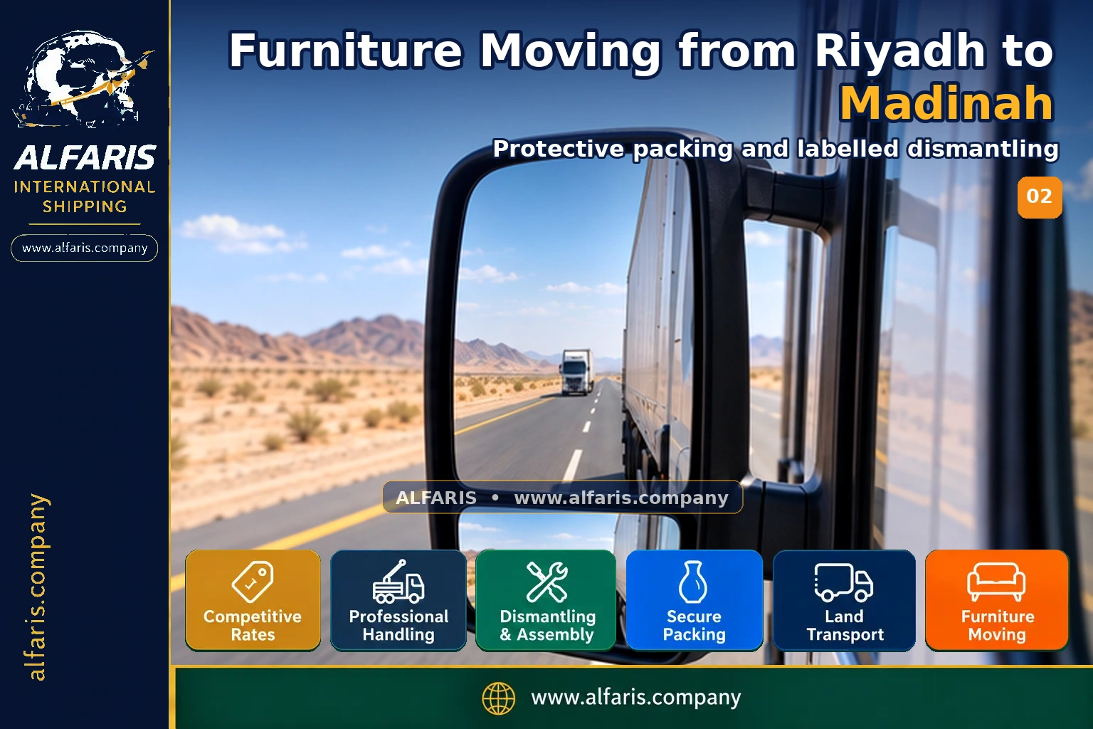 Furniture Moving from Riyadh to Madinah — Protective packing and labelled dismantling Furniture Moving from Riyadh to Madinah — Protective packing and labelled dismantling