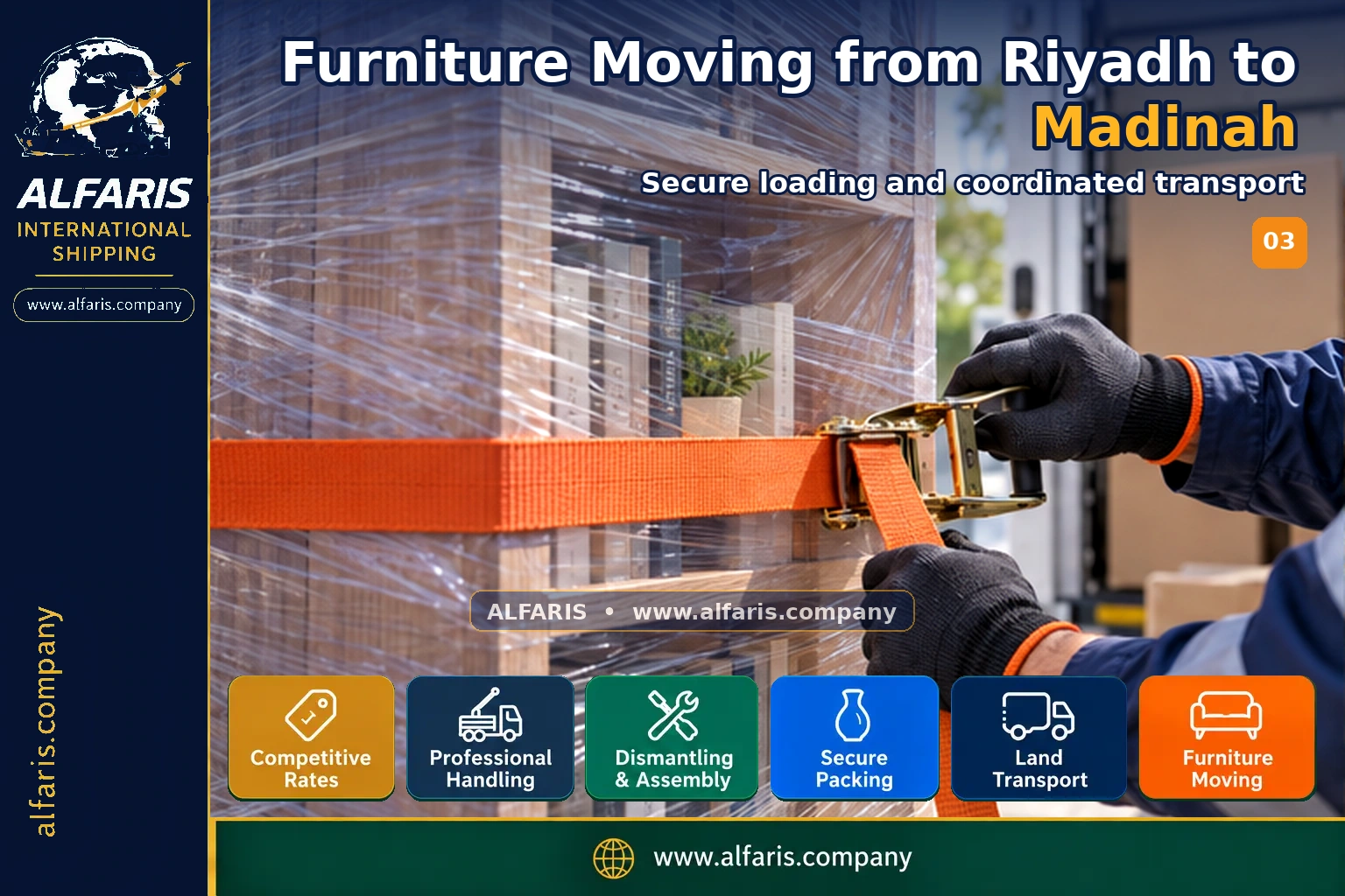 Furniture Moving from Riyadh to Madinah — Vehicle loading and route coordination Furniture Moving from Riyadh to Madinah — Vehicle loading and route coordination