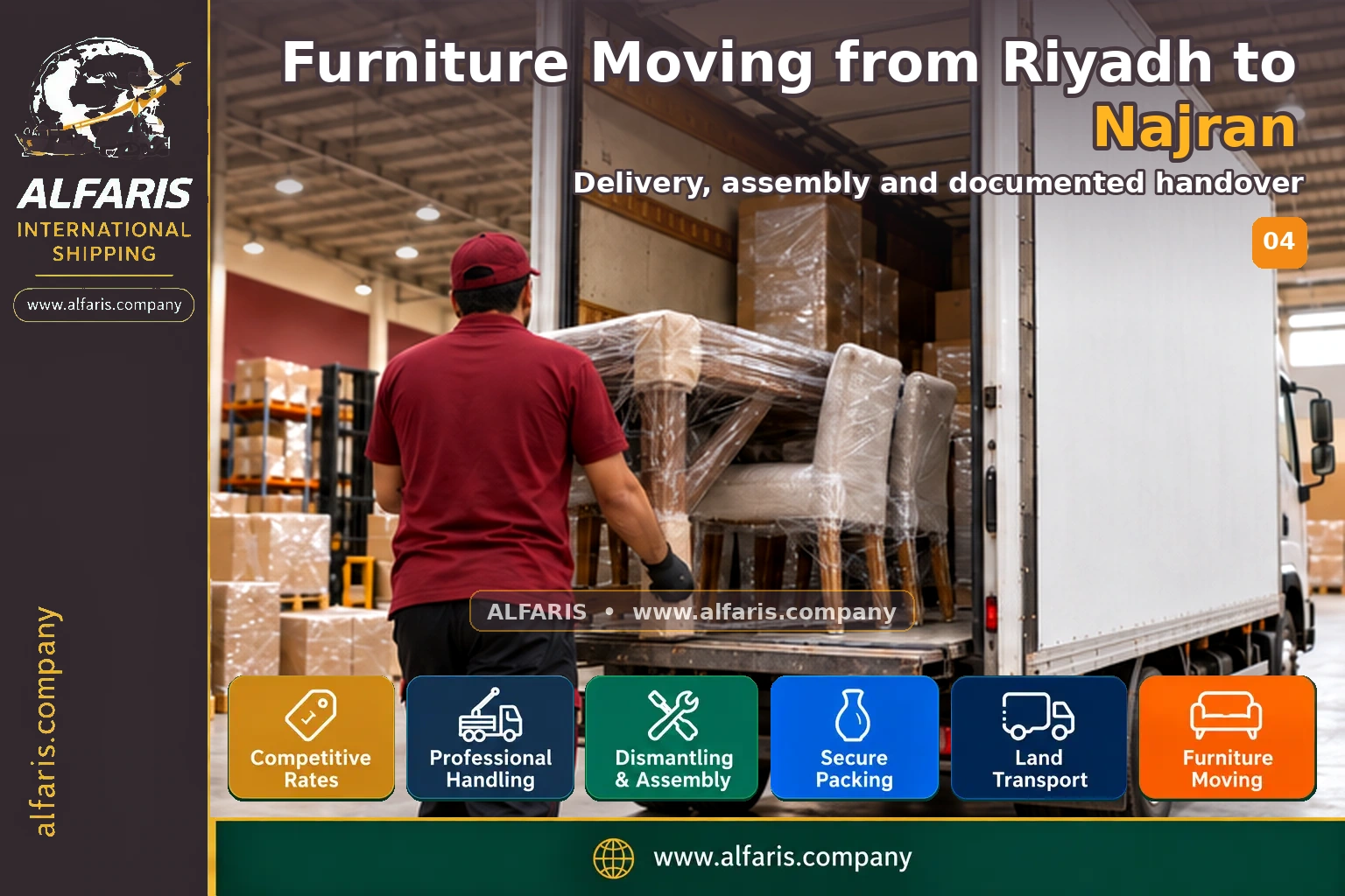 Furniture Moving from Riyadh to Najran — Delivery, assembly and documented handover