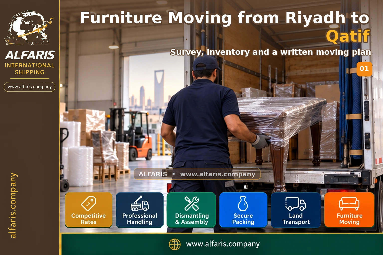 Furniture Moving from Riyadh to Qatif — survey and planning