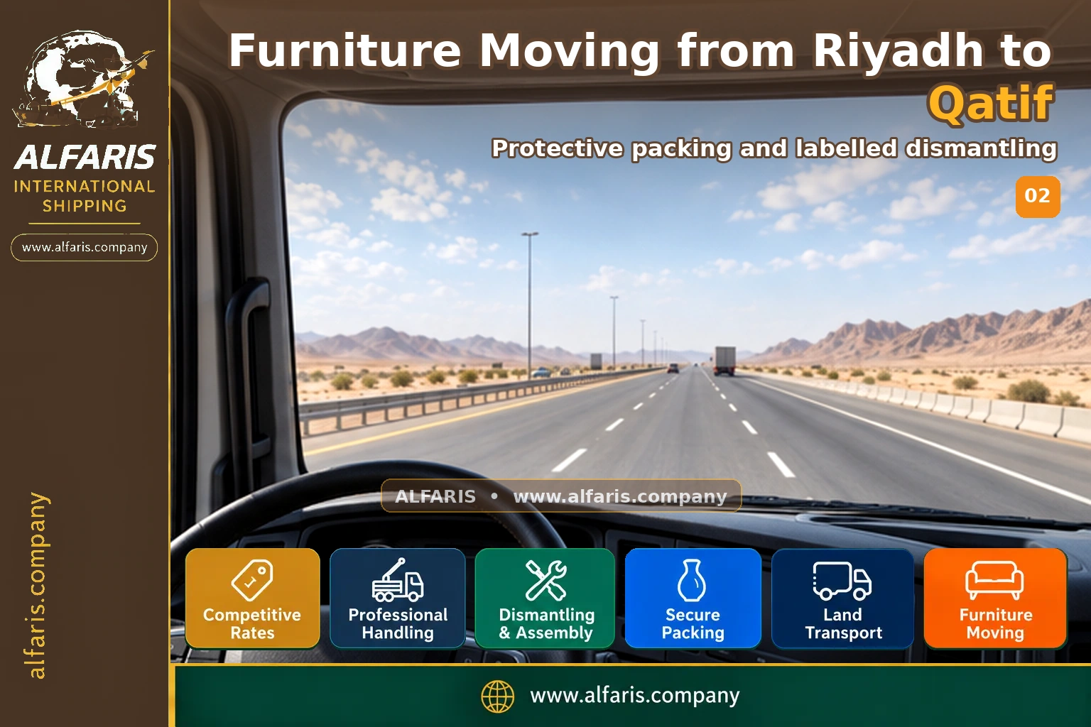 Furniture Moving from Riyadh to Qatif — Protective packing and labelled dismantling