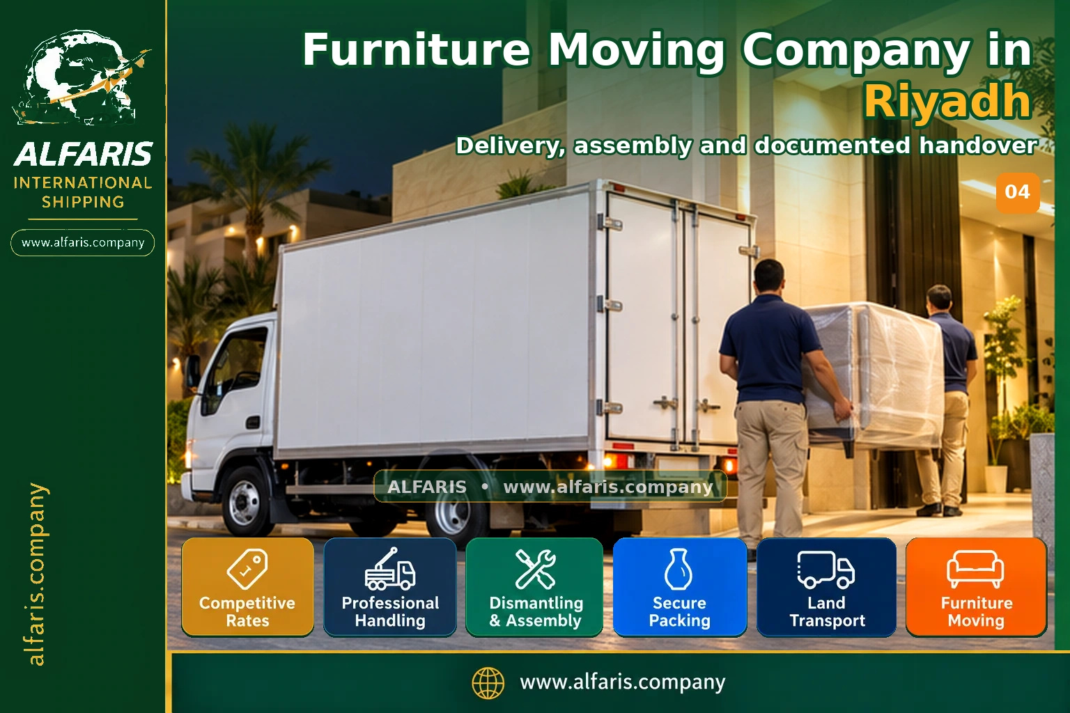 Furniture Moving Company in Riyadh — Delivery, assembly and documented handover Furniture Moving Company in Riyadh — Delivery, assembly and documented handover