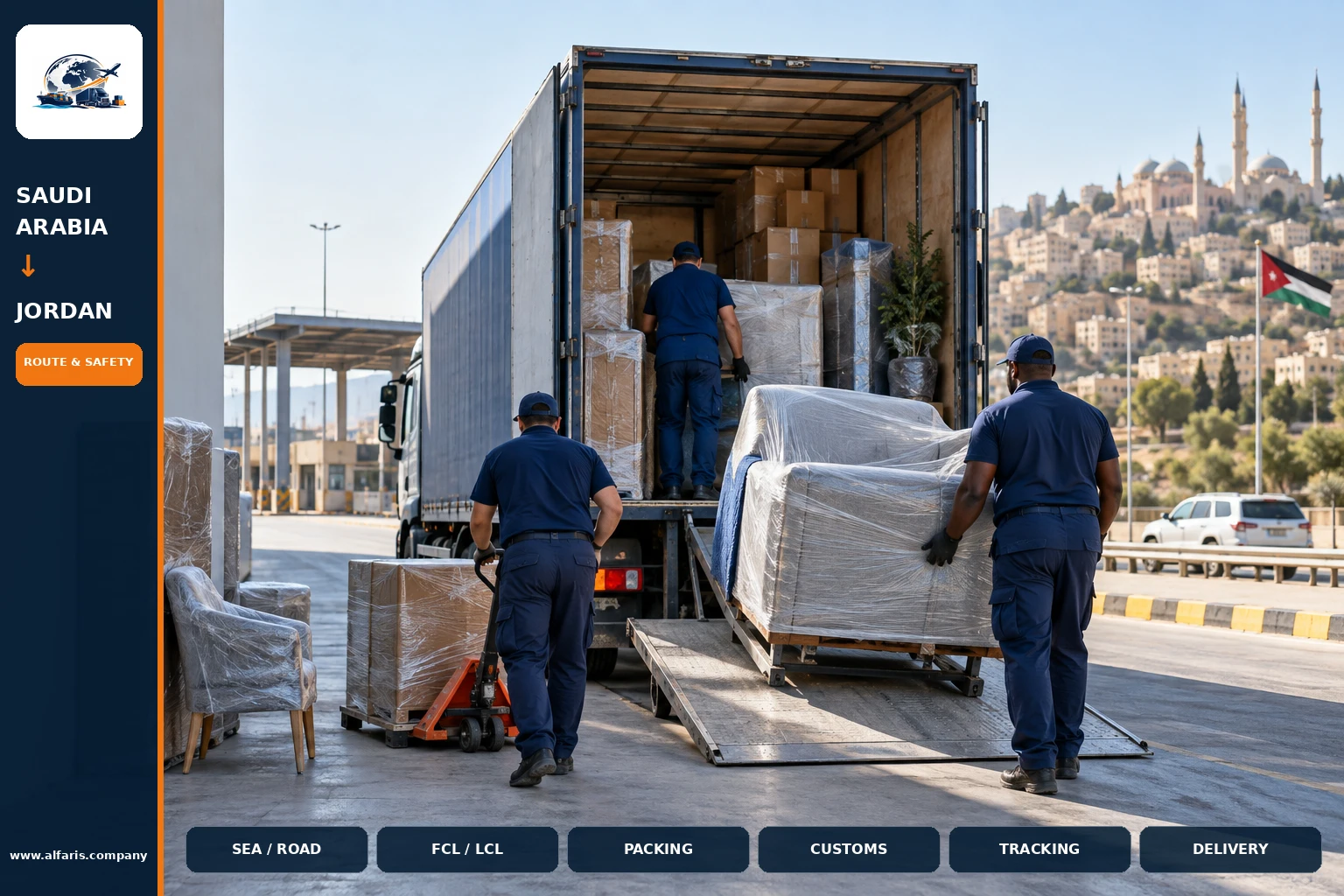 Furniture packaging for shipping to Jordan Furniture packaging for shipping to Jordan