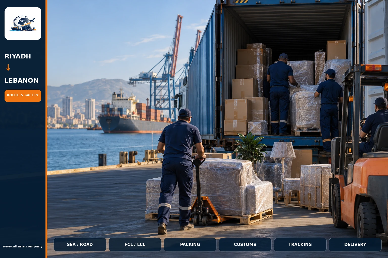 Furniture packaging for shipping to Lebanon