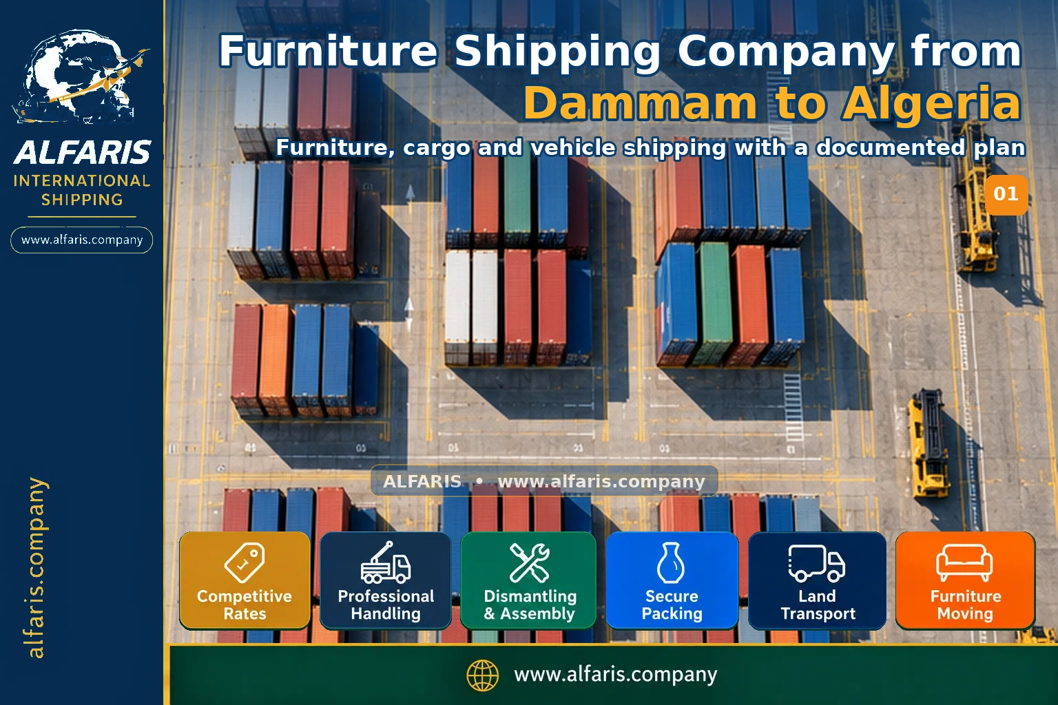 Furniture shipping from dammam to algeria — service overview