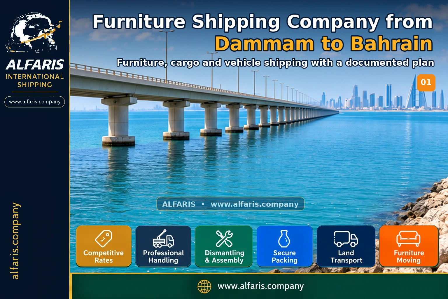 Furniture shipping from dammam to bahrain — service overview