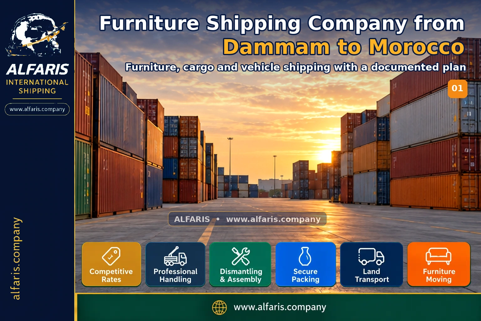 Furniture shipping from dammam to morocco — service overview