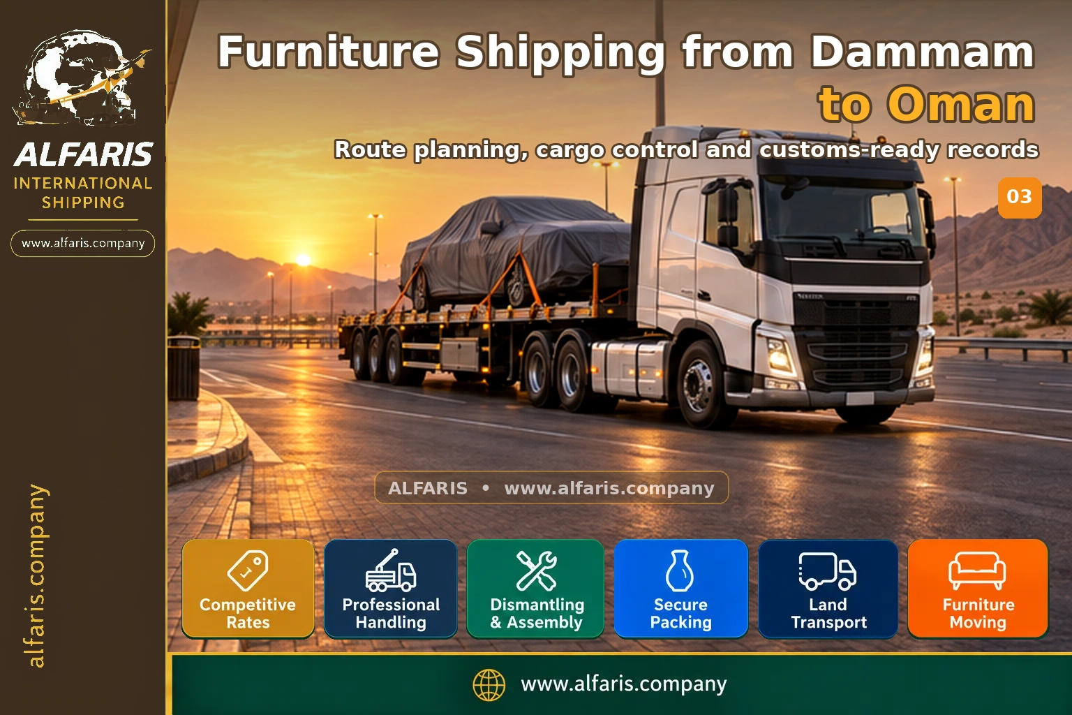 Furniture packaging for shipping to Oman