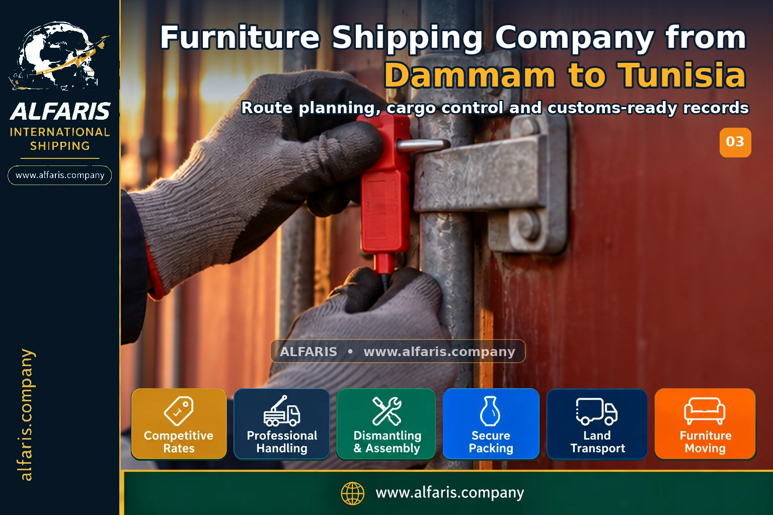 Furniture packaging for shipping to Tunisia