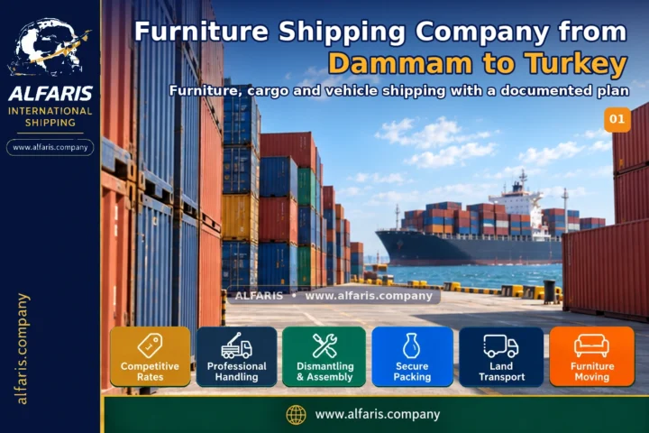 Furniture shipping from dammam to turkey — service overview