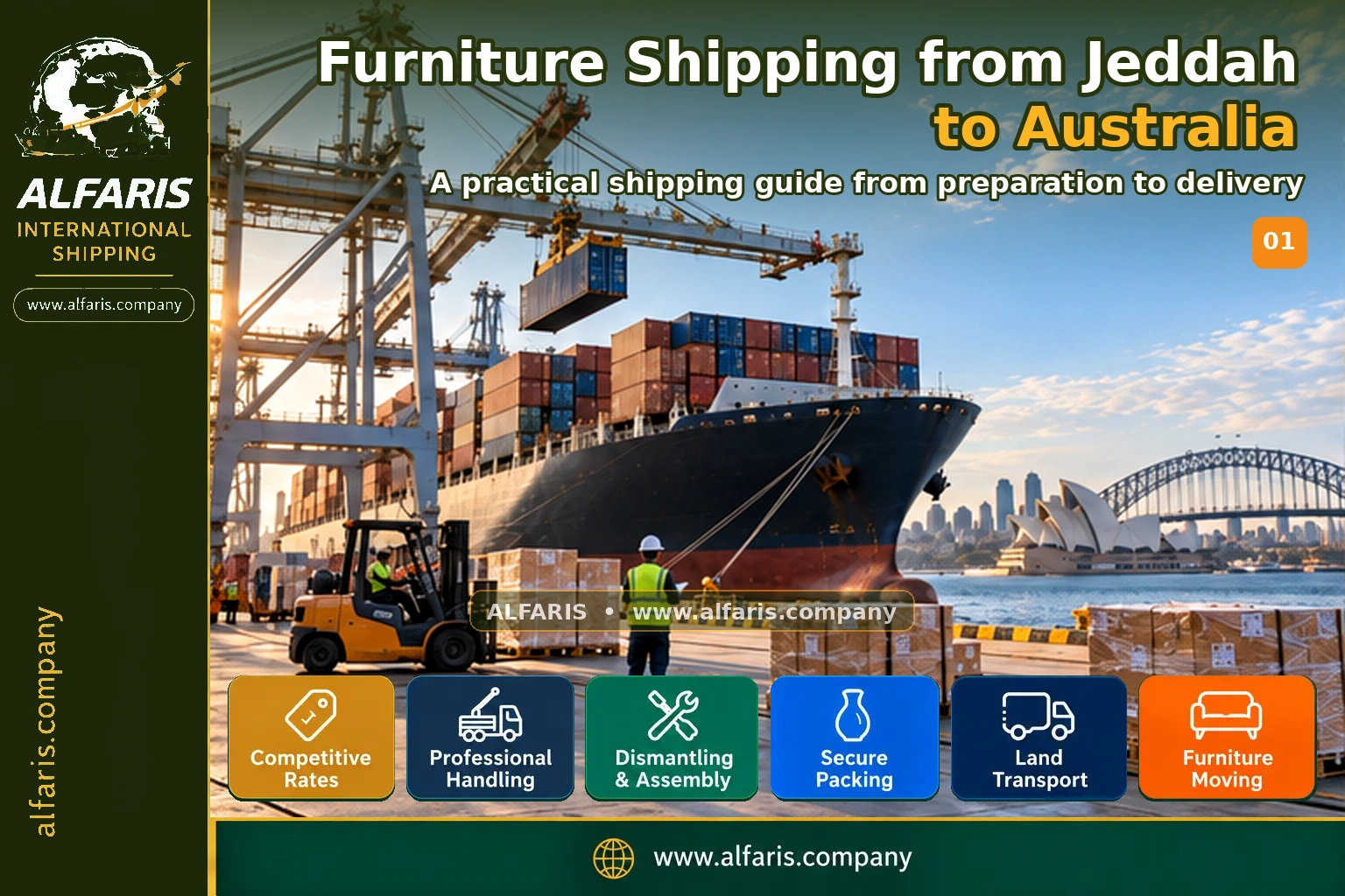 Furniture shipping from jeddah to australia — service overview