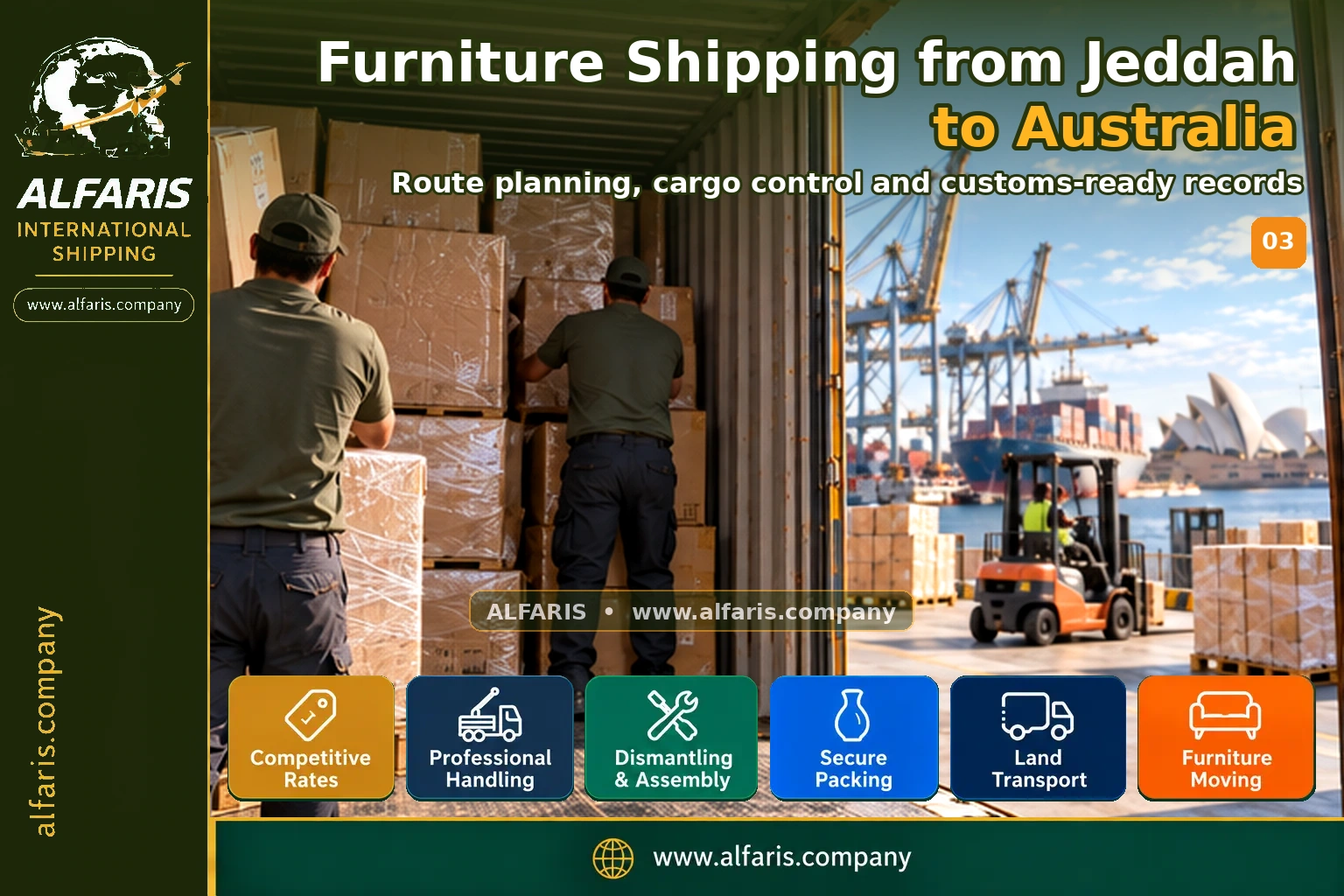 Furniture packaging for shipping to Australia