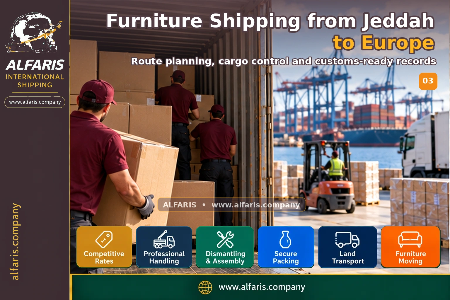 Furniture packaging for shipping to Europe
