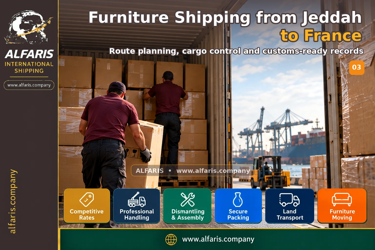 Furniture packaging for shipping to France