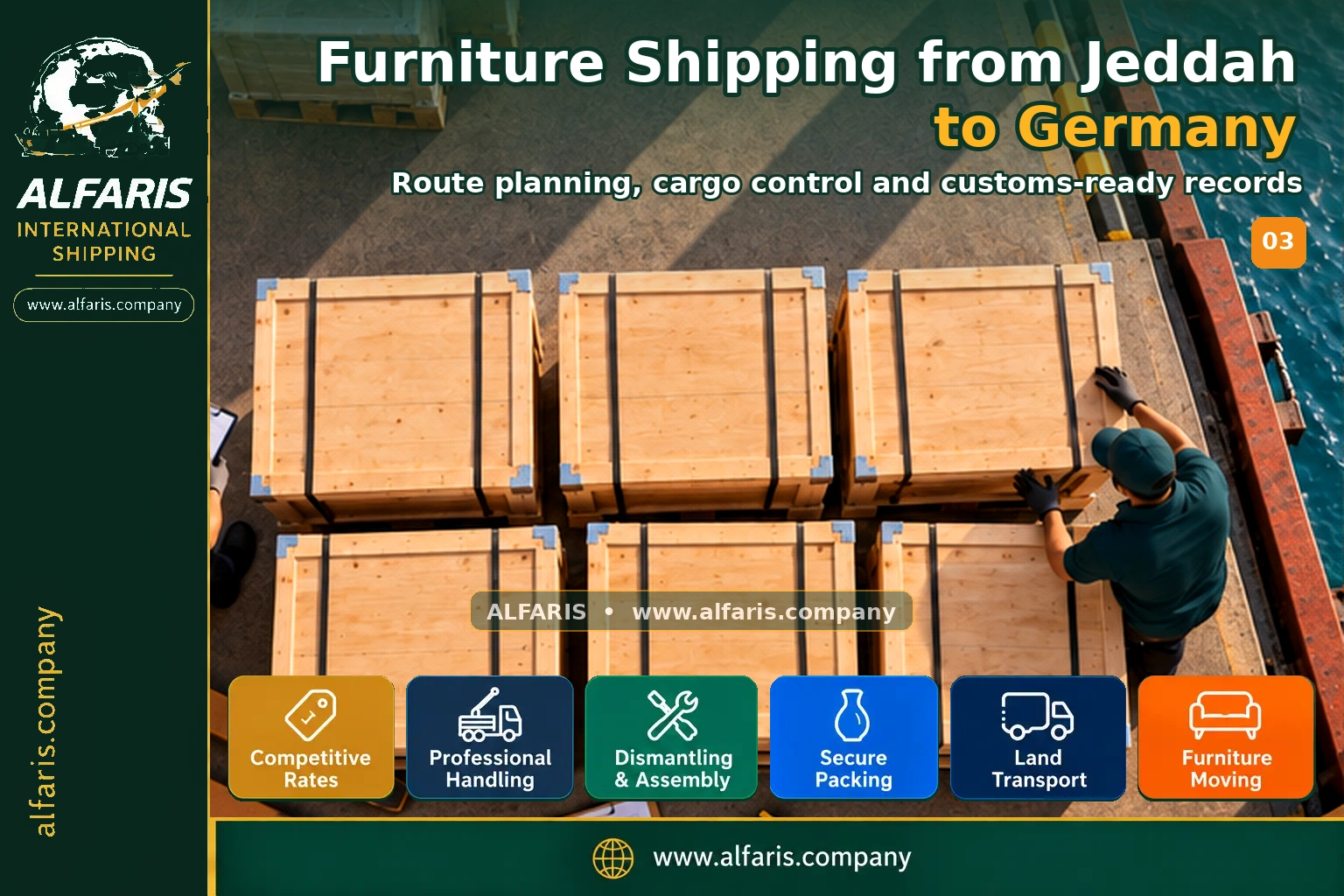 Furniture packaging for shipping to Germany