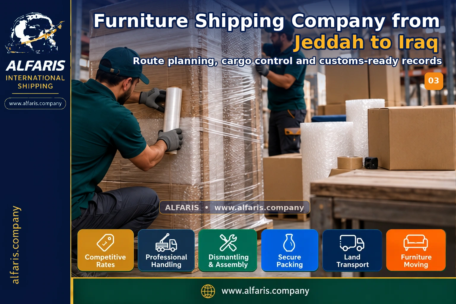 Furniture packaging for shipping to Iraq Furniture packaging for shipping to Iraq