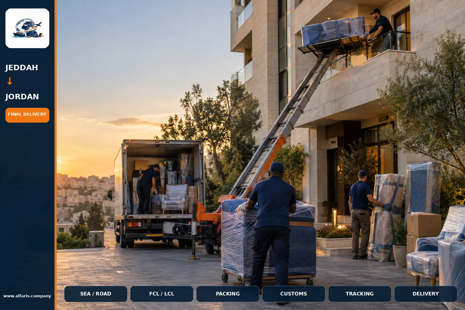 Delivery of shipments in Jordan