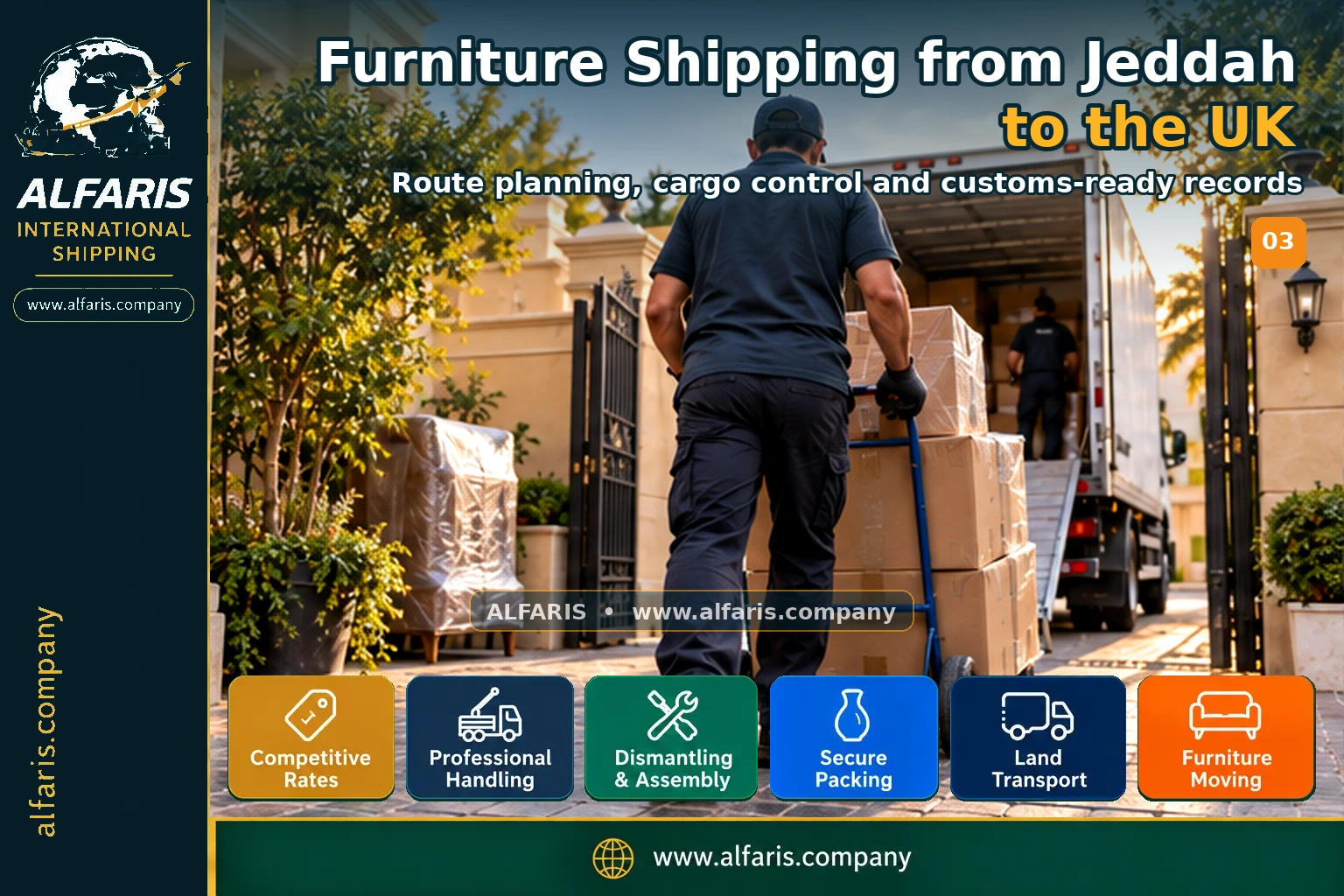 Furniture packaging for shipping to the United Kingdom