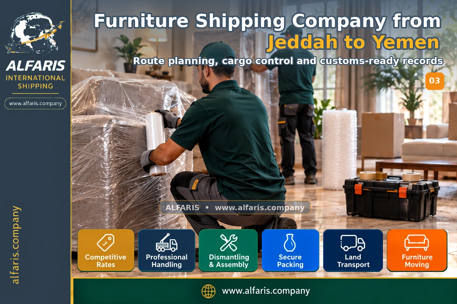 Furniture packaging for shipping to Yemen