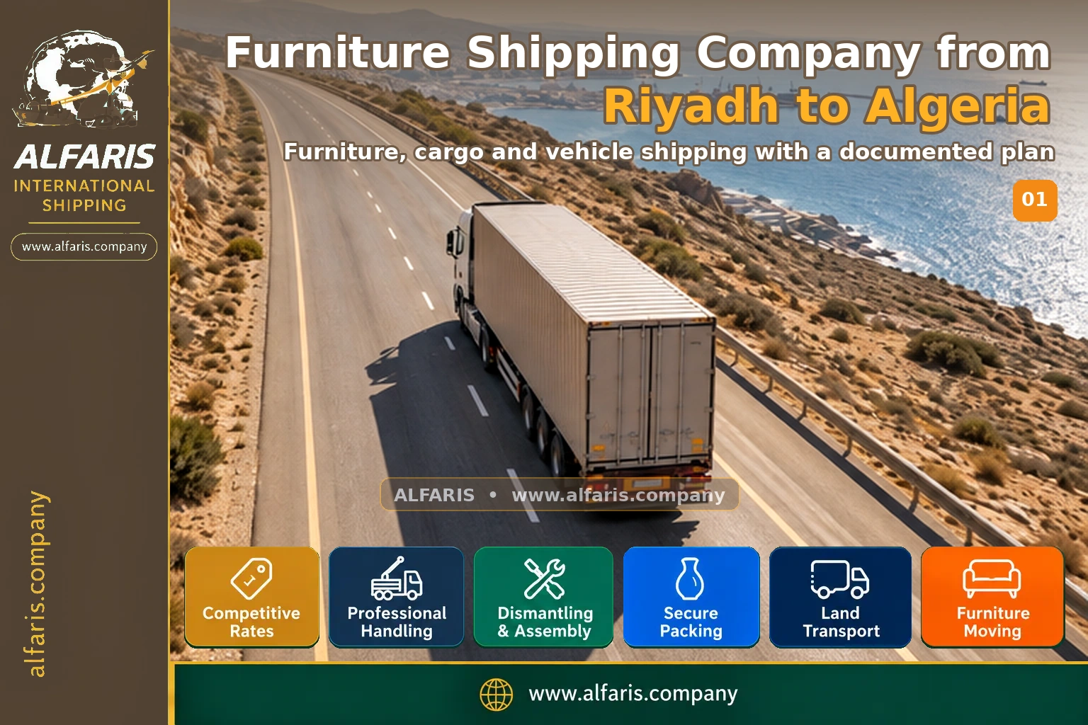 Furniture shipping from riyadh to algeria — service overview