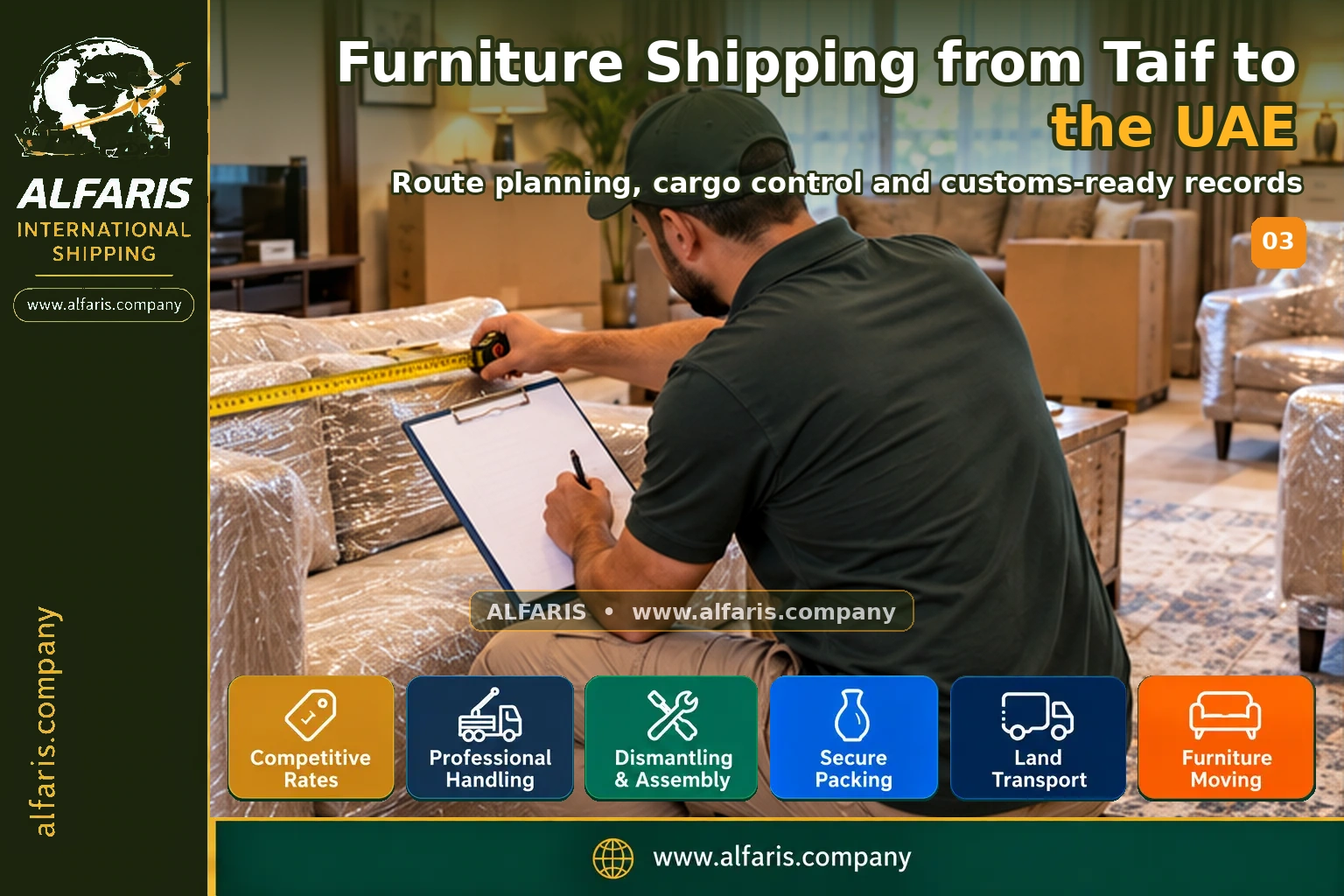 Furniture packaging for shipping to the UAE