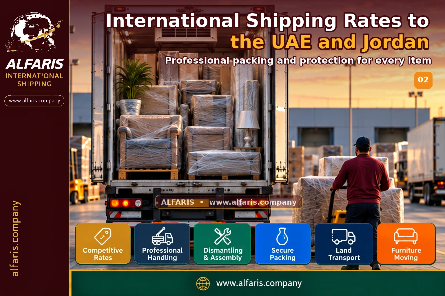 The shipping route from Saudi Arabia to the UAE and Jordan is via the approved route at the time of implementation or a suitable destination gateway