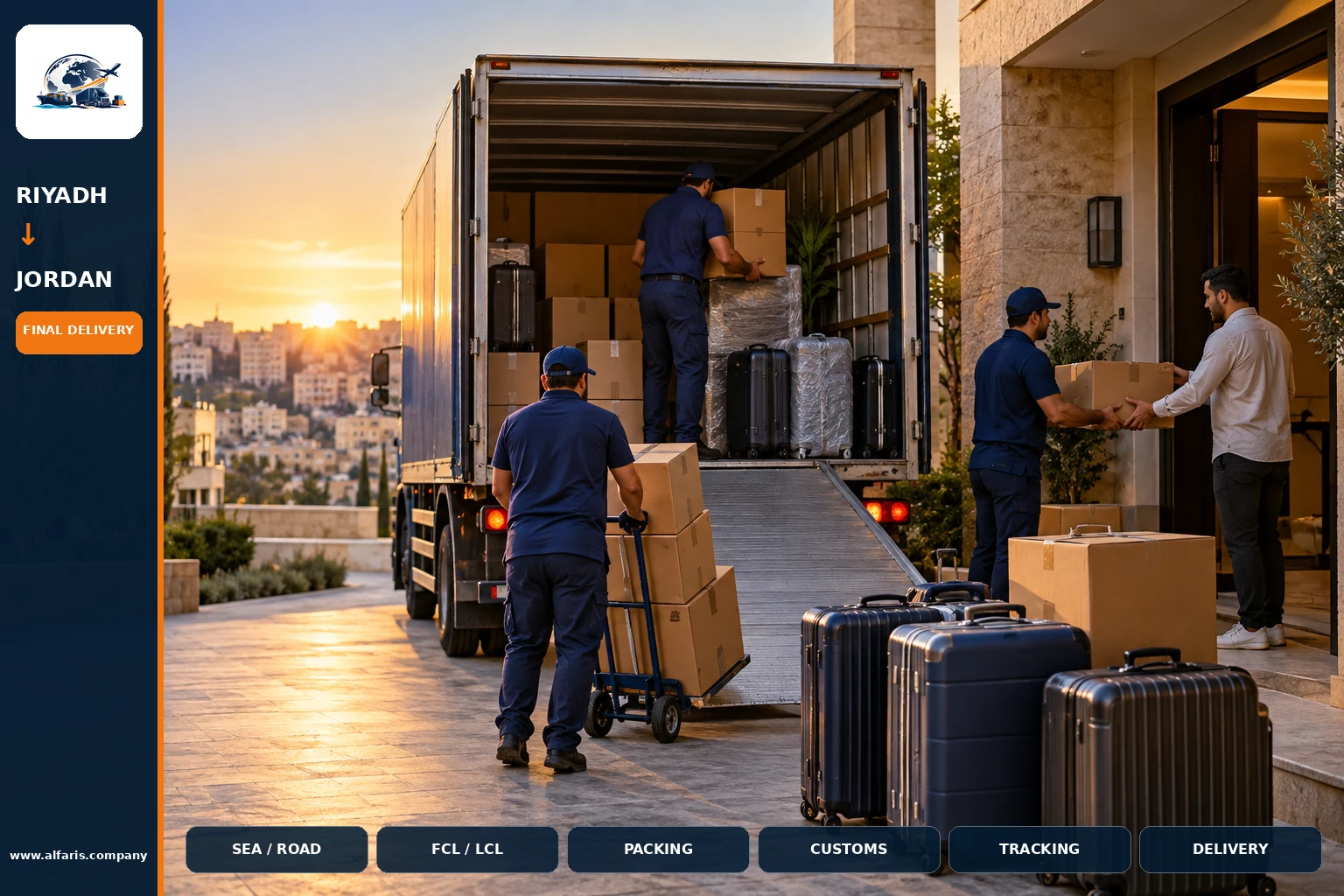 Delivery of shipments in Jordan