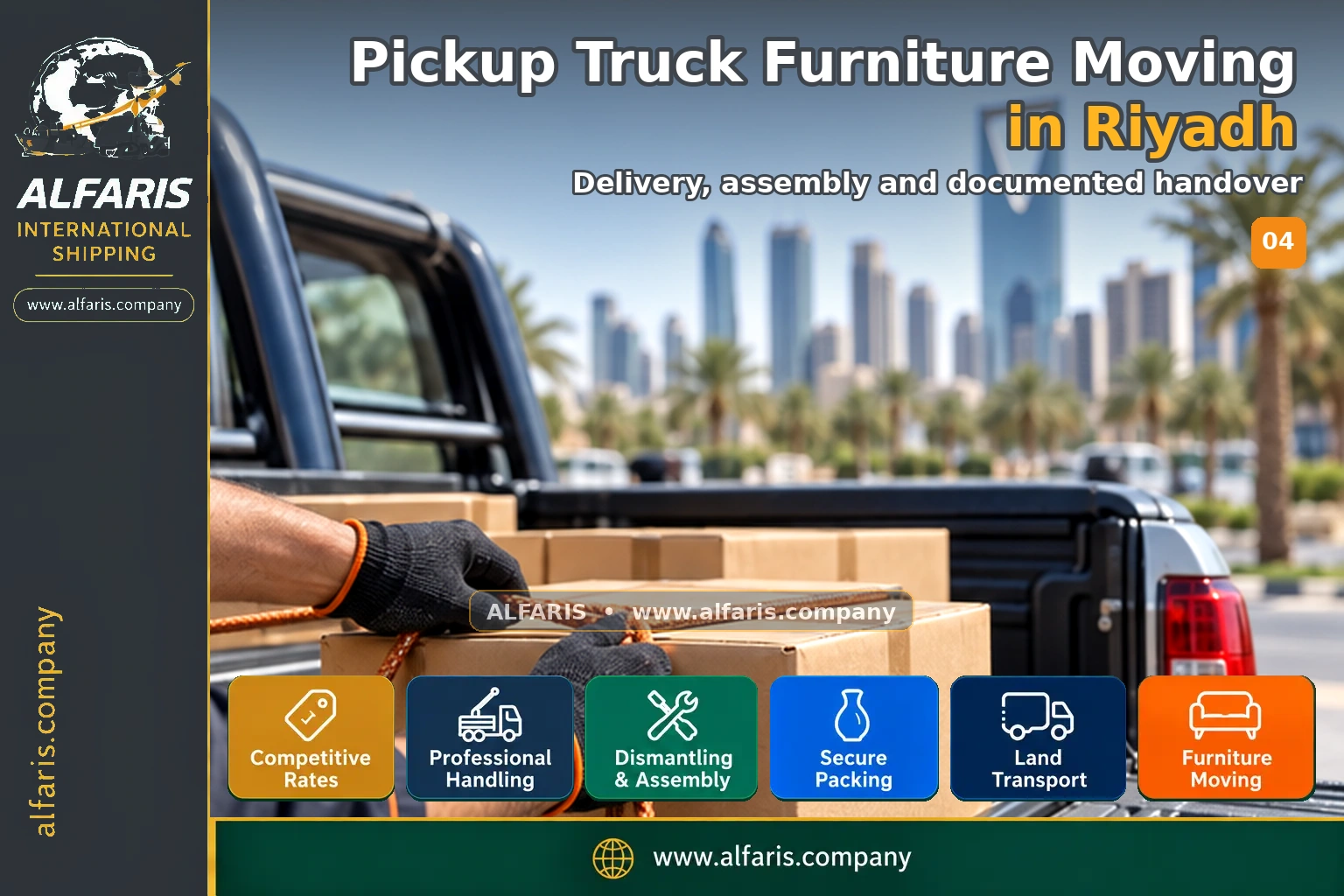 Pickup Truck Furniture Moving in Riyadh - completed handover