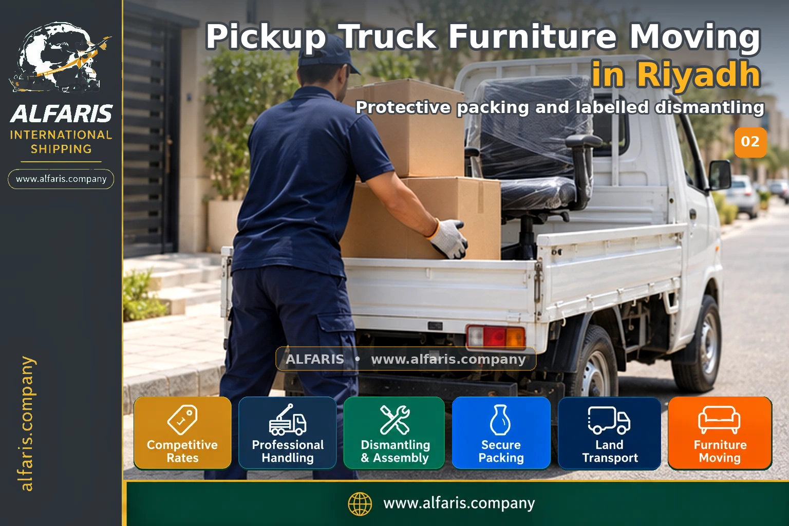 Pickup Truck Furniture Moving in Riyadh - careful handling