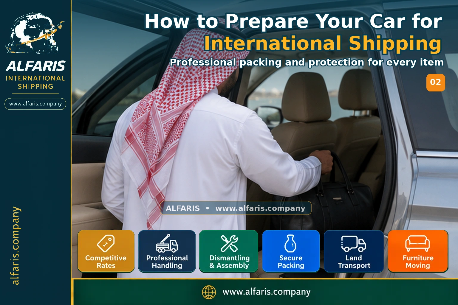 preparing a car for international shipping — Preparation and packing
