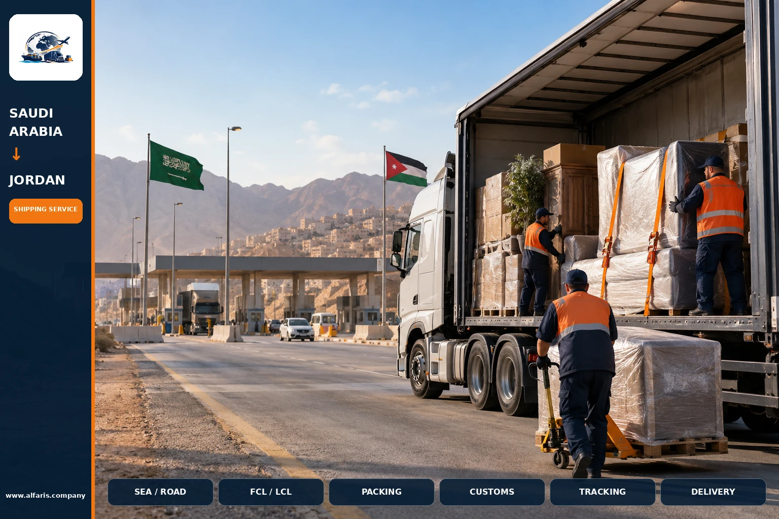 Shipping from Saudi Arabia to Jordan with Alfaris Shipping from Saudi Arabia to Jordan with Alfaris