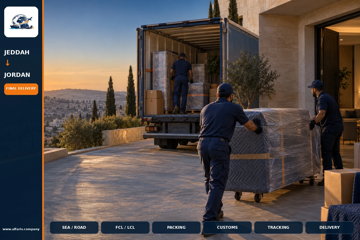 Delivery of shipments in Jordan