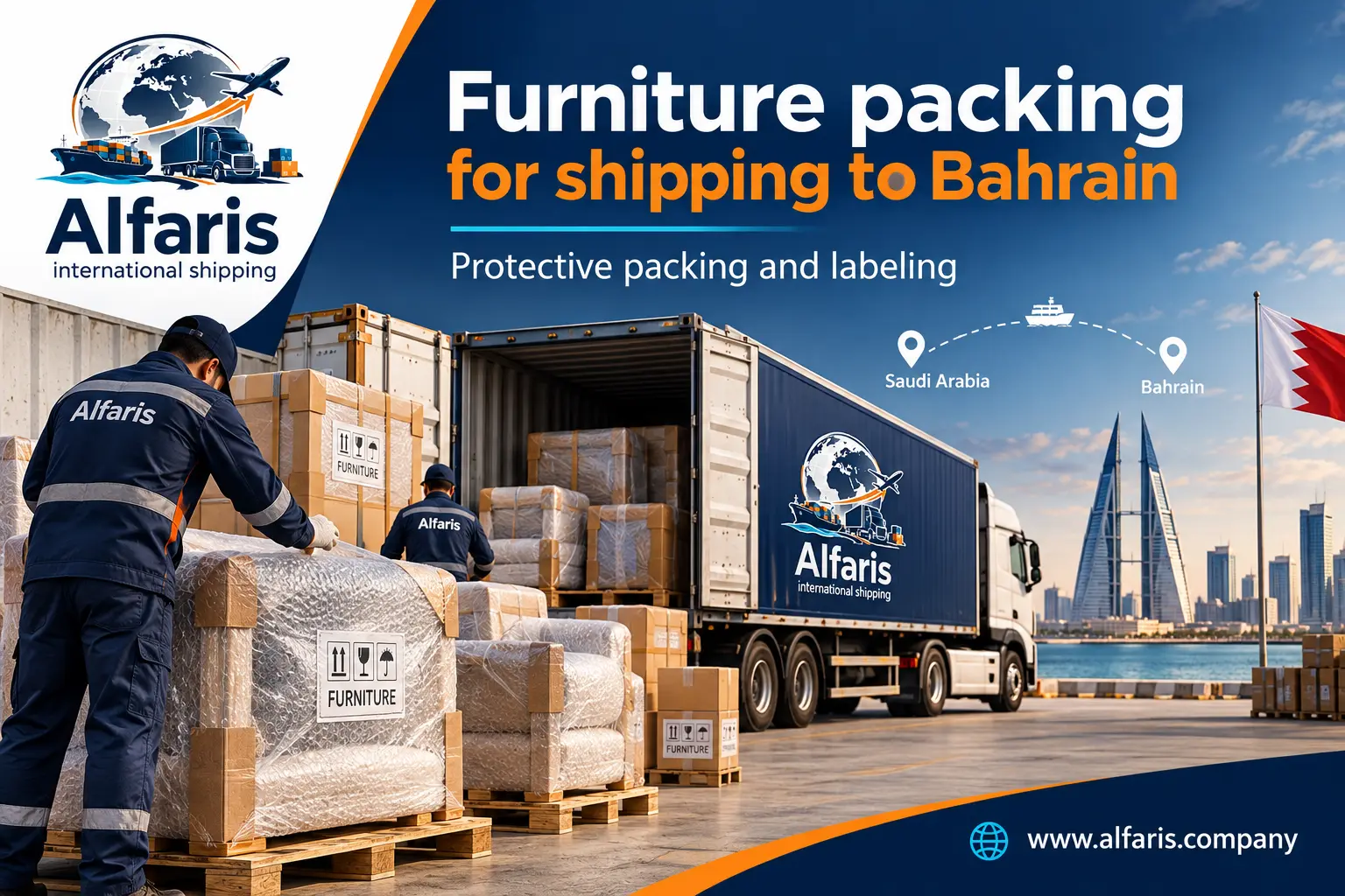 Furniture packaging for shipping to Bahrain