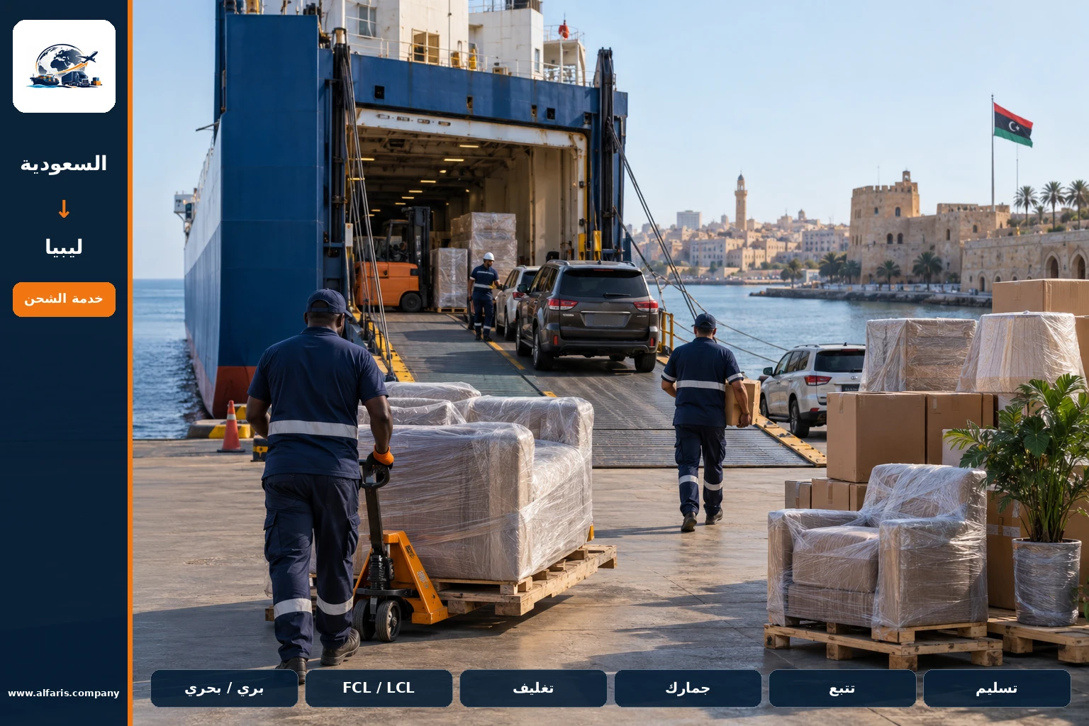 شحن من السعودية إلى ليبيا مع الفارس