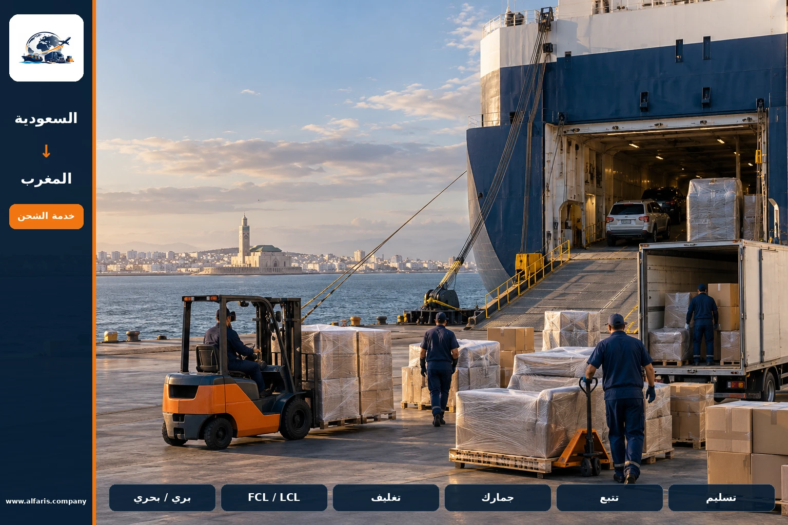 شركة شحن من السعودية إلى المغرب — المعاينة